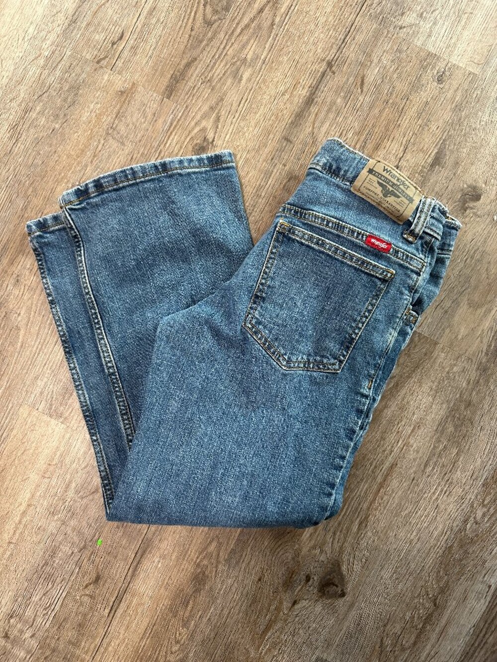 Wrangler Boys Classic Boot Cut Jeans Size 12 Husky Adjustable Denim Bootcut